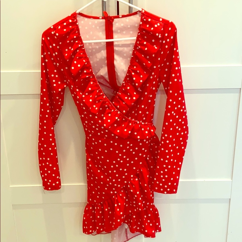 Mini wrap ruffle dress holiday dress